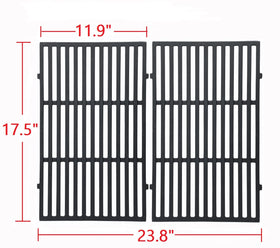 Leship Weber Spirit II grill grates close-up highlights durable cast iron construction.