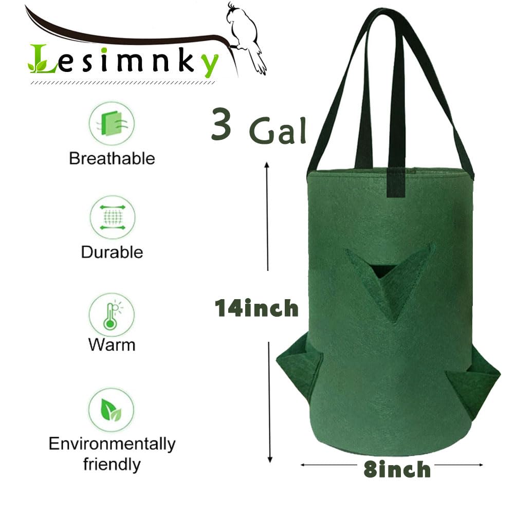 Lesimnky 3-gallon hanging grow bags maximize balcony garden space