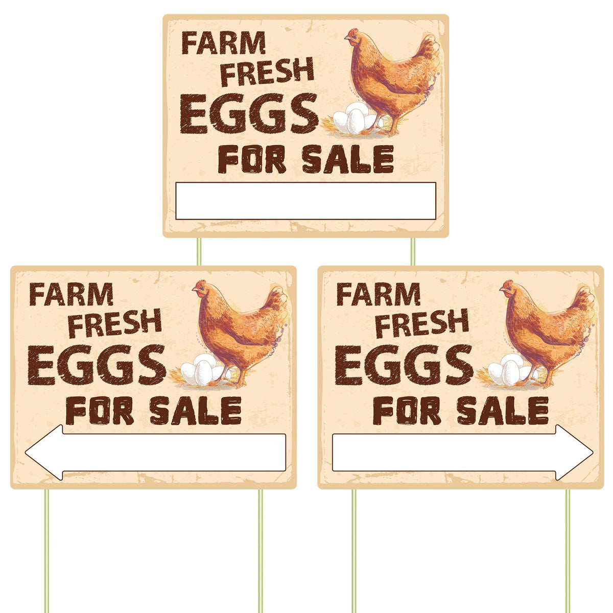 Lesnala eggs sign double sided front view for street level visibility