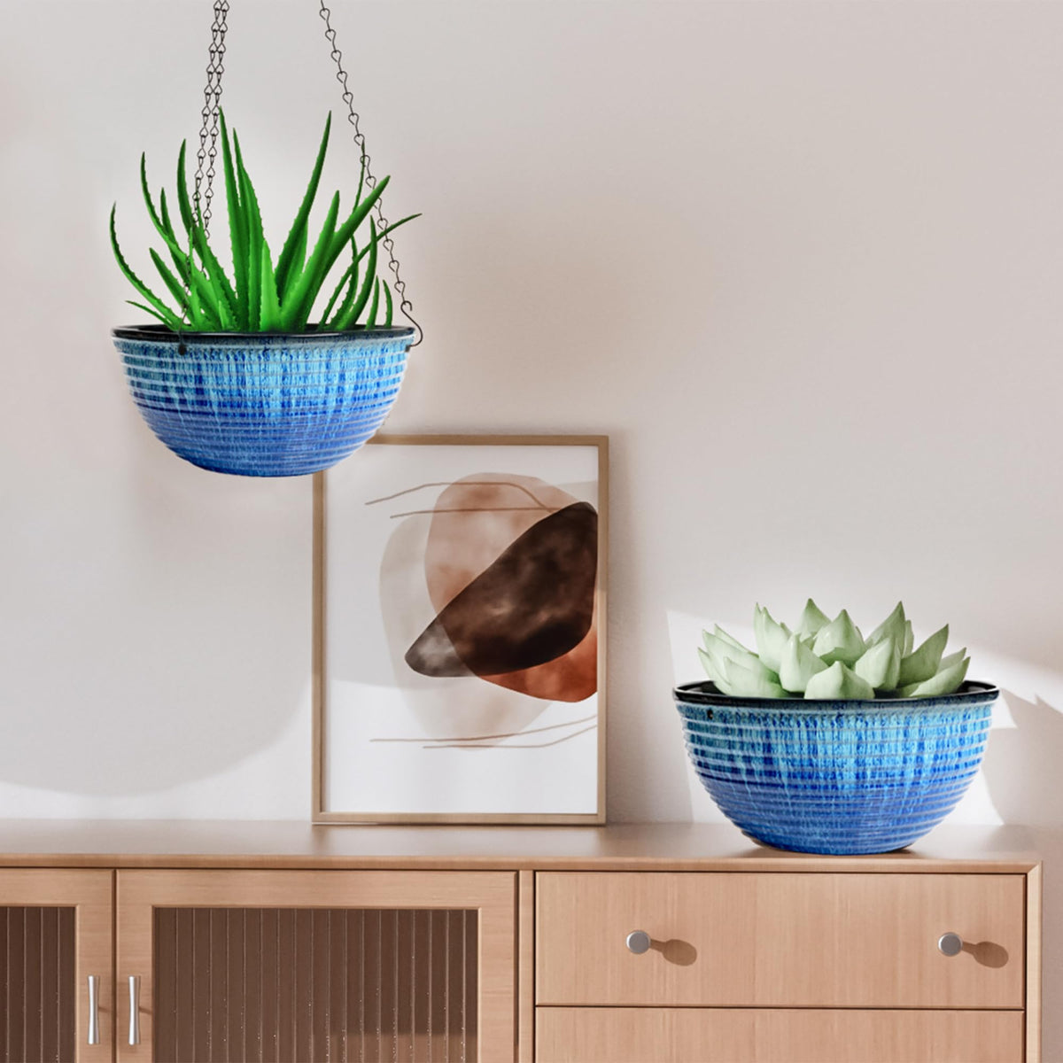LESOASIS 2-pack hanging planters save space while elevating décor.