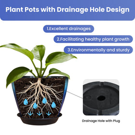 LESOASIS 8-inch indoor-outdoor planter on a shelf lightweight and durable.