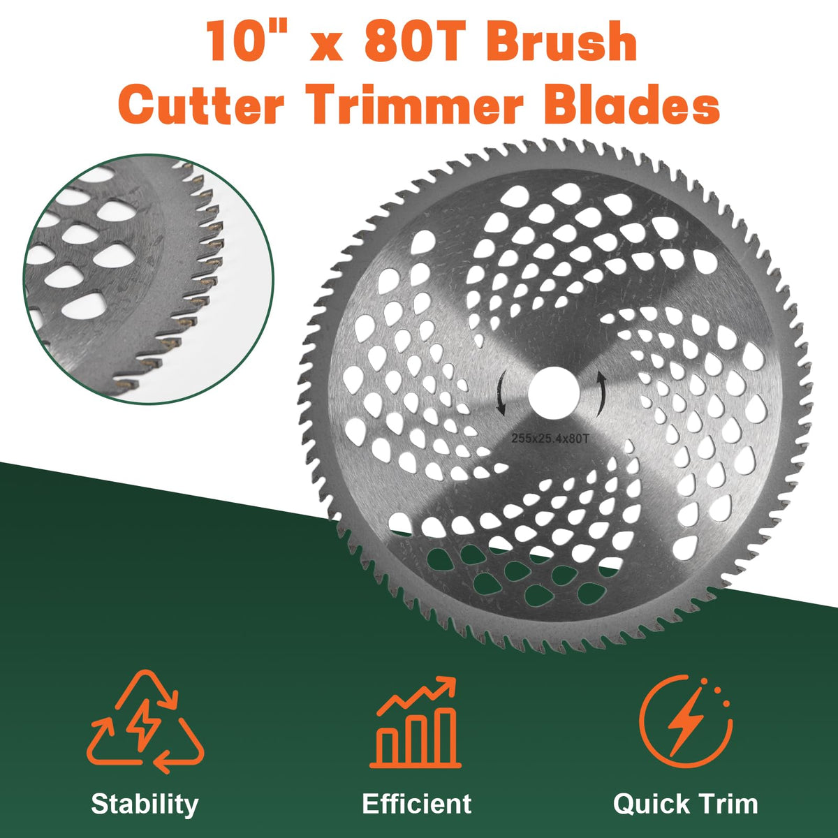 letesult 10x80t carbide tip brush blades for durable cutting performance