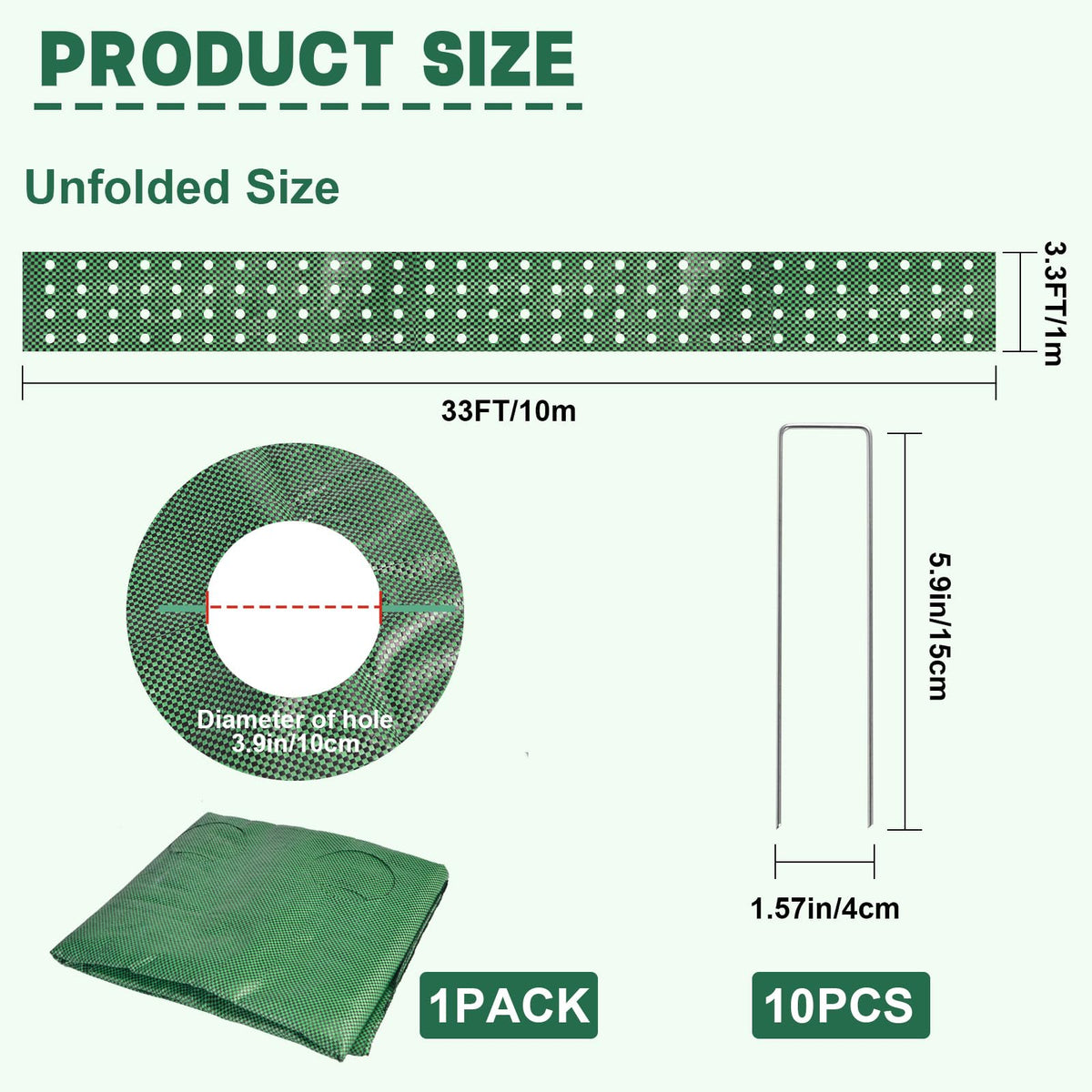 letesult U-shaped ground nails securing the barrier for stable installation.