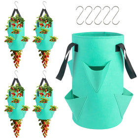 Letesult upside-down strawberry hanging planter five-pack ready for space-saving gardening