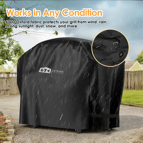 Leteuke grill cover being washed or air-dried after cleaning