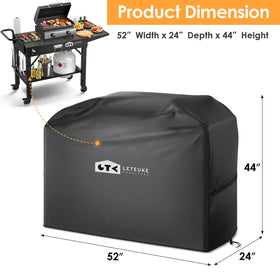 Leteuke grill cover shows waterproof Oxford fabric repelling rain