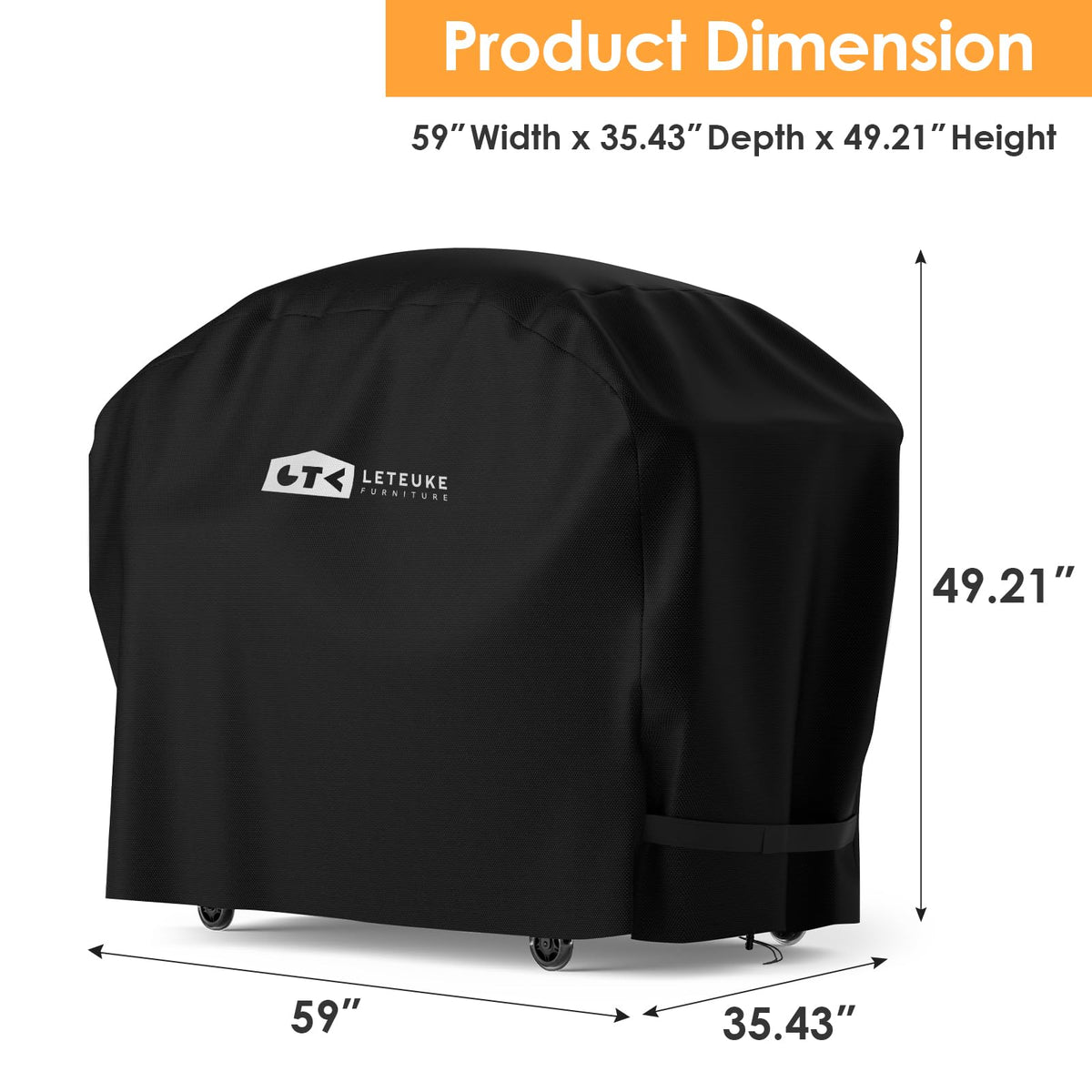 Leteuke grill cover in rain to demonstrate waterproof protection