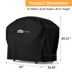 Leteuke grill cover in rain to demonstrate waterproof protection