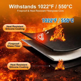 LETITIN heat-resistant mat handles up to 1022°F for grills.