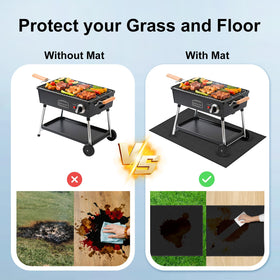 LETITIN outdoor mat protects patio from embers during fire pit use.