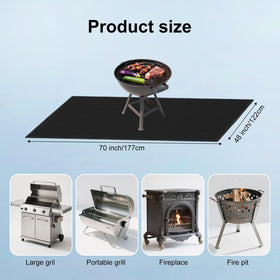 LETITIN grill mat with silicone-coated surface resists oils for easy cleaning.