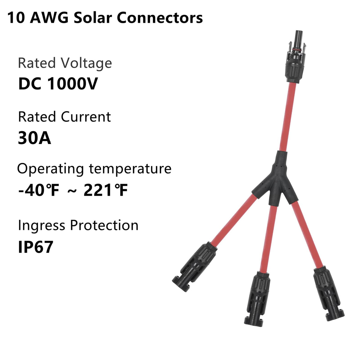Letivay solar connector side view showing rugged housing for harsh weather.