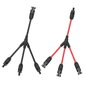 Letivay 3-to-1 solar connector with red and black leads for quick panel chaining.