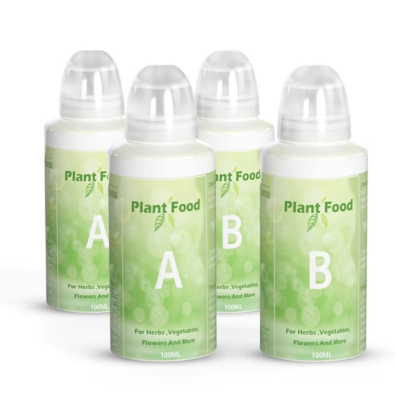 LETPOT Plant Food A&B bottle pour for precise hydroponic dosing.