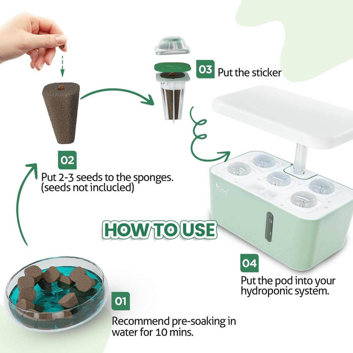 LETPOT kit fits most square-hole hydroponic machines for versatile setups