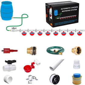 letsFix automatic chicken waterer system with PVC pipe assembly for quick, reliable installation.