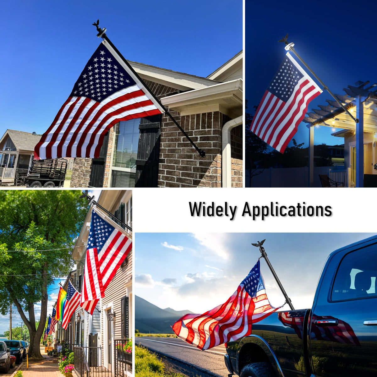 LETSTRY flag with brass grommets secured by carabiners
