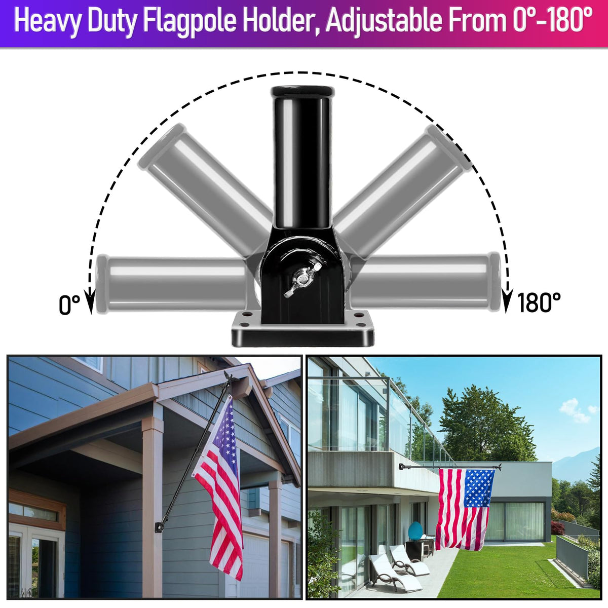 LETSTRY compatible with 3x5 American flags for residential display.