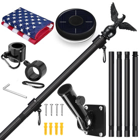 LETSTRY flagpole kit installed on exterior wall with sturdy mounting