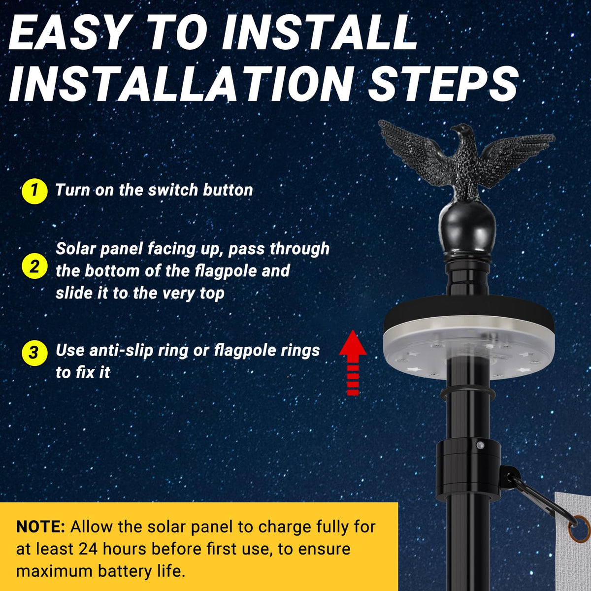 LETSTRY wall mount flagpole setup on a home exterior