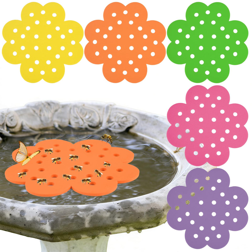letesult 5-pack floating bee island for garden water drinking attracts pollinators