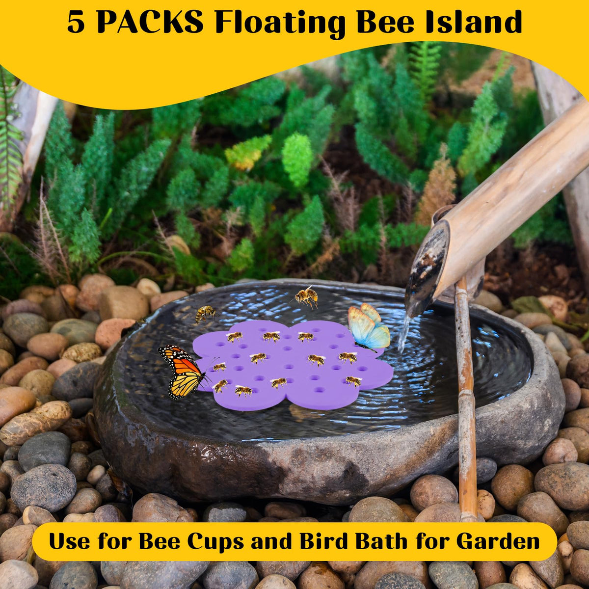 letesult bee and butterfly watering station for patios, balconies, and yards