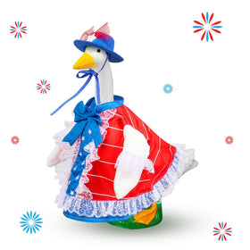 Lettry 4th of July goose outfit dress adds festive charm to your porch statue.