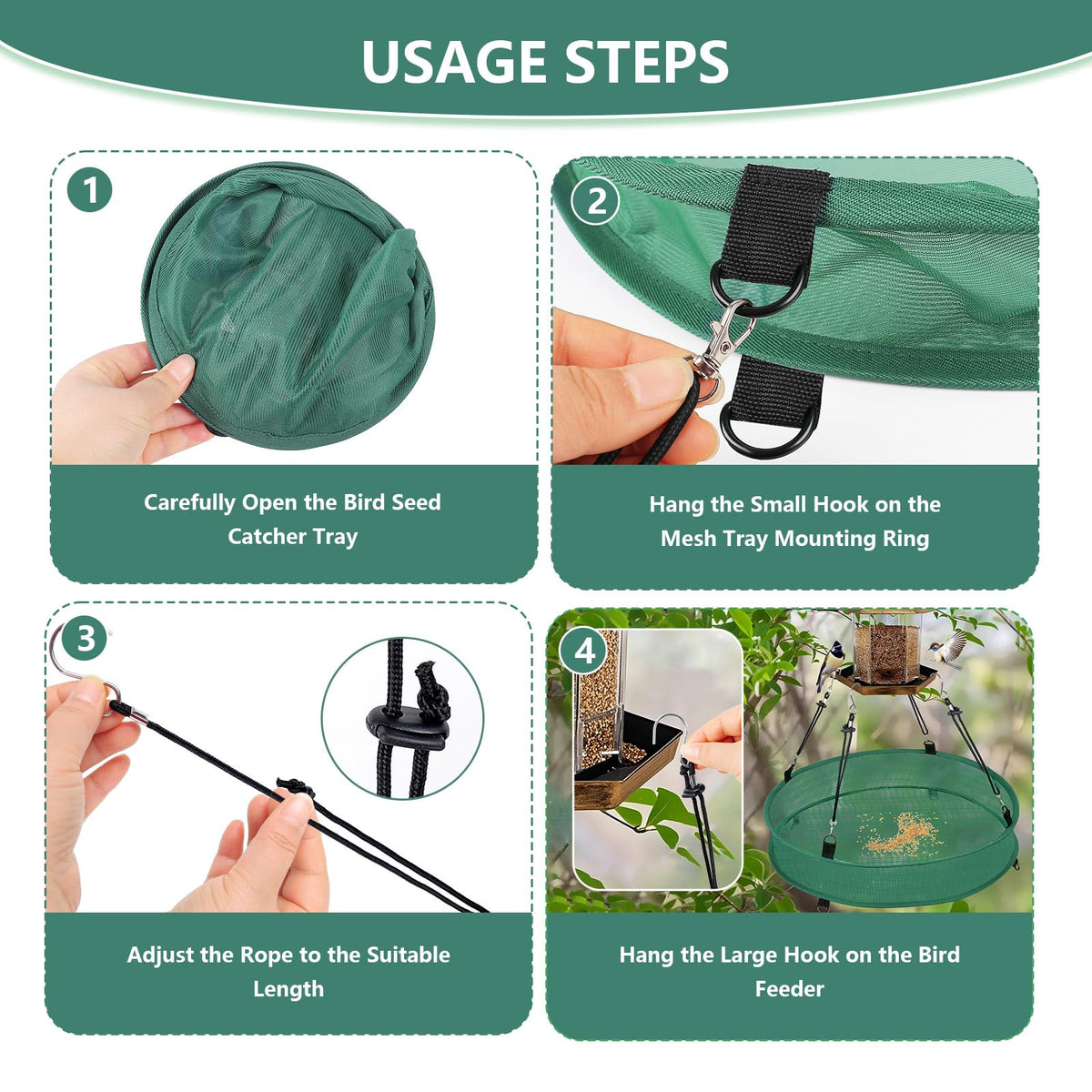 Lettry easy-install design with hooks and rings for quick setup