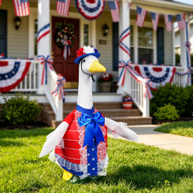 Lettry goose outfit polyester-cotton material provides durable chic attire for outdoor decor.