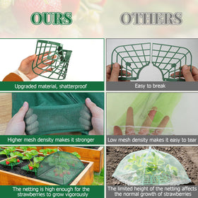 Lettry ground-stakes secure the setup for stable garden protection against wind.