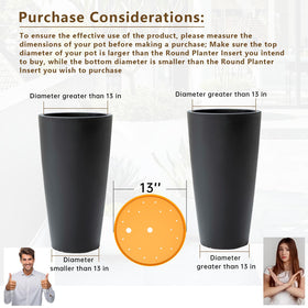 Durable Lettry plastic planter insert inside a planter for easy installation