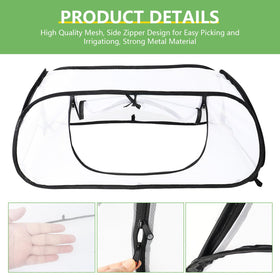 Lettry mesh cover side window design enables easy harvest and pollination access.