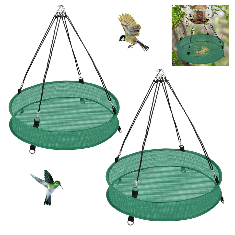 Lettry seed catcher tray under feeder keeps ground clean from spills