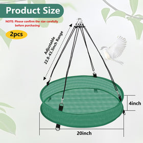 Lettry 20-inch green seed catcher tray for hanging feeders reduces mess