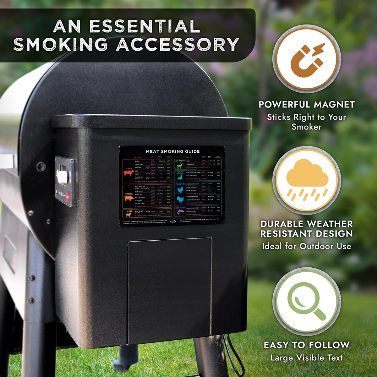 Levain & Co magnet back features durable, weather-resistant design for outdoors.