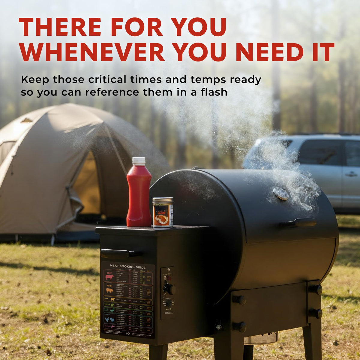 Levain and Co XL Meat Temp Magnet hands-free reference on the grill.