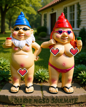 Leverse resin hand-painted gnome with lasting color for outdoors