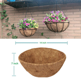 Close-up of coconut fiber texture showing durable, natural liner material for plants.