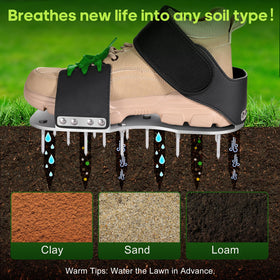 Leweio Aerator Shoes adjustable straps ensure a secure fit during yard work