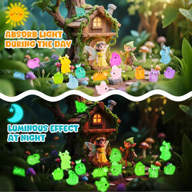 LEWELLRY glow-in-the-dark animals glow gently, ideal for night desk decor.