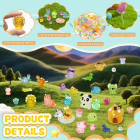 LEWELLRY mini farm figures resin bright colors perfect for terrariums.