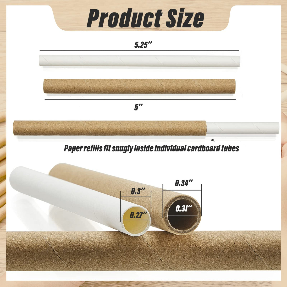 Lewtemi mason bee tubes white 5-24in for clean, replaceable nesting