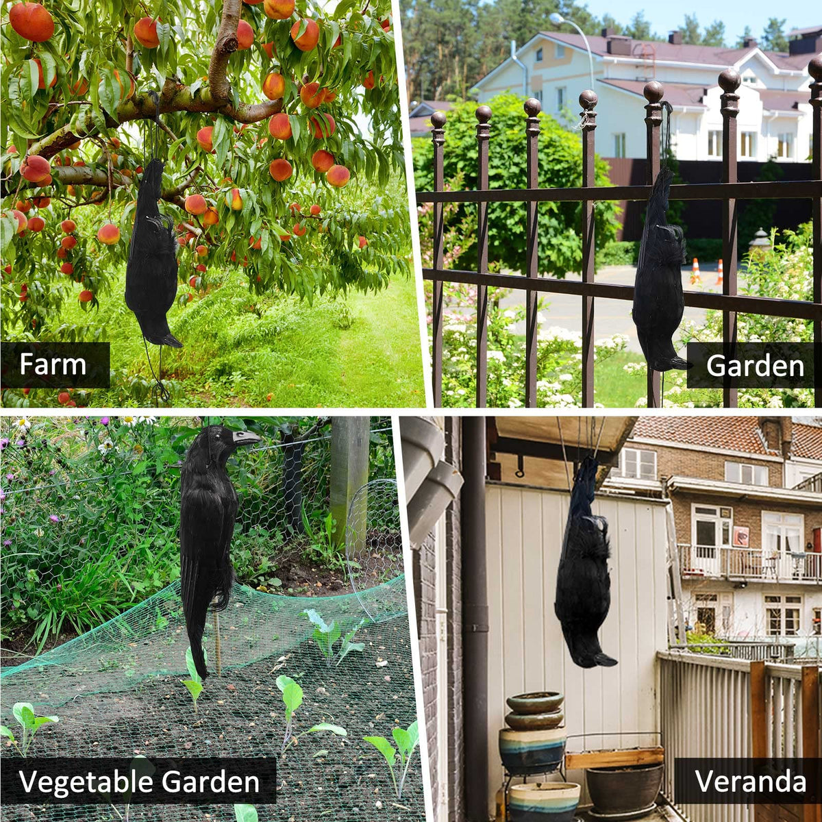 Lewtemi feathered crow figures support versatile seasonal displays