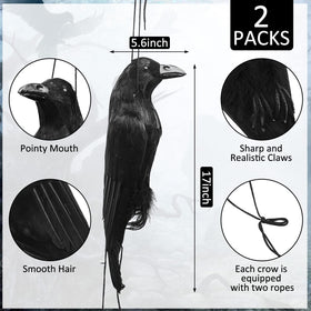 Lewtemi realistic black crows for indoor and outdoor displays