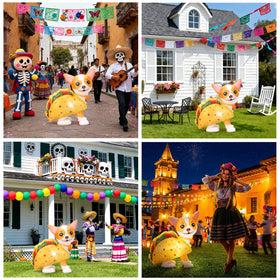 Leyndo Cinco de Mayo chihuahua taco inflatable durable polyester material for outdoors