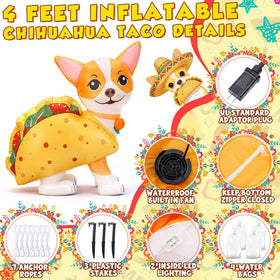 Leyndo Cinco de Mayo chihuahua taco inflatable packaging and blower included