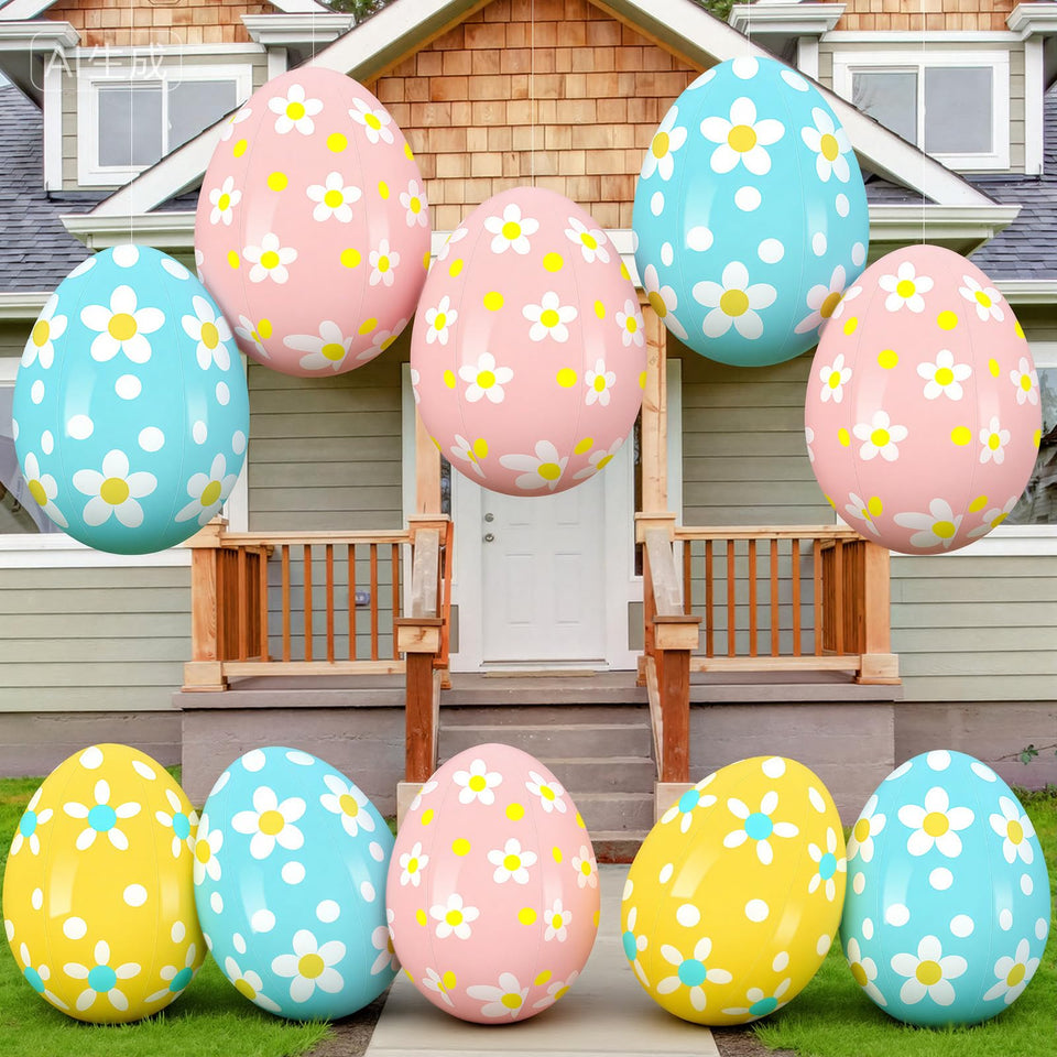 Leyndo inflatable Easter egg 18 inch adds bold color to outdoor yard decor.