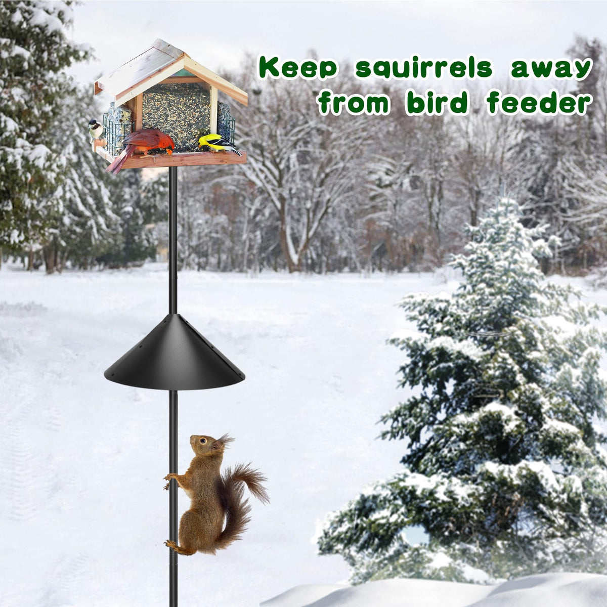 Lezcufer Pole-mount Baffle Kit provides practical protection for feeders.