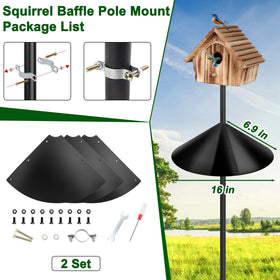 Lezcufer Squirrel Baffle installation is quick and straightforward on a bird pole.