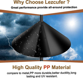 Lezcufer wide 19-inch diameter baffle deters squirrels from feeders